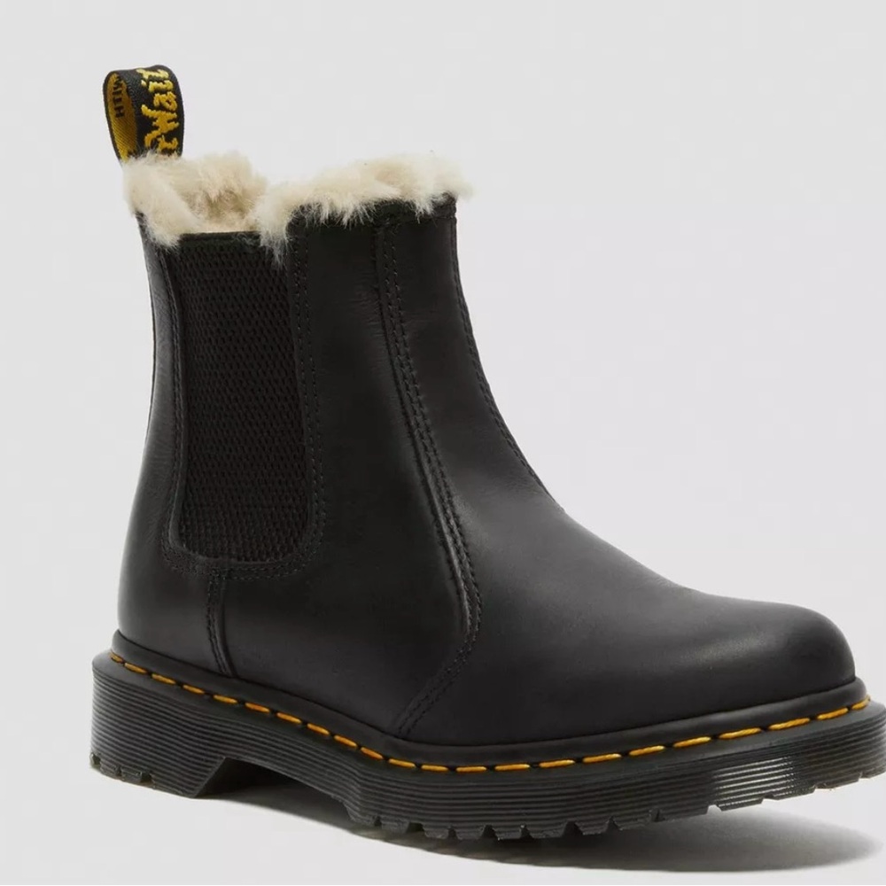 Dr. Martens Black Shearling Chelsea Boots
